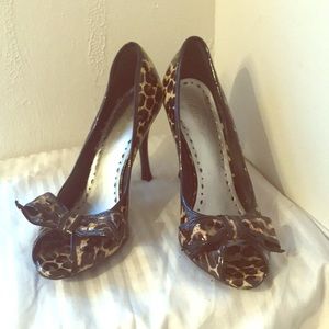 BCBGIRLS, leopard heels, 8.5